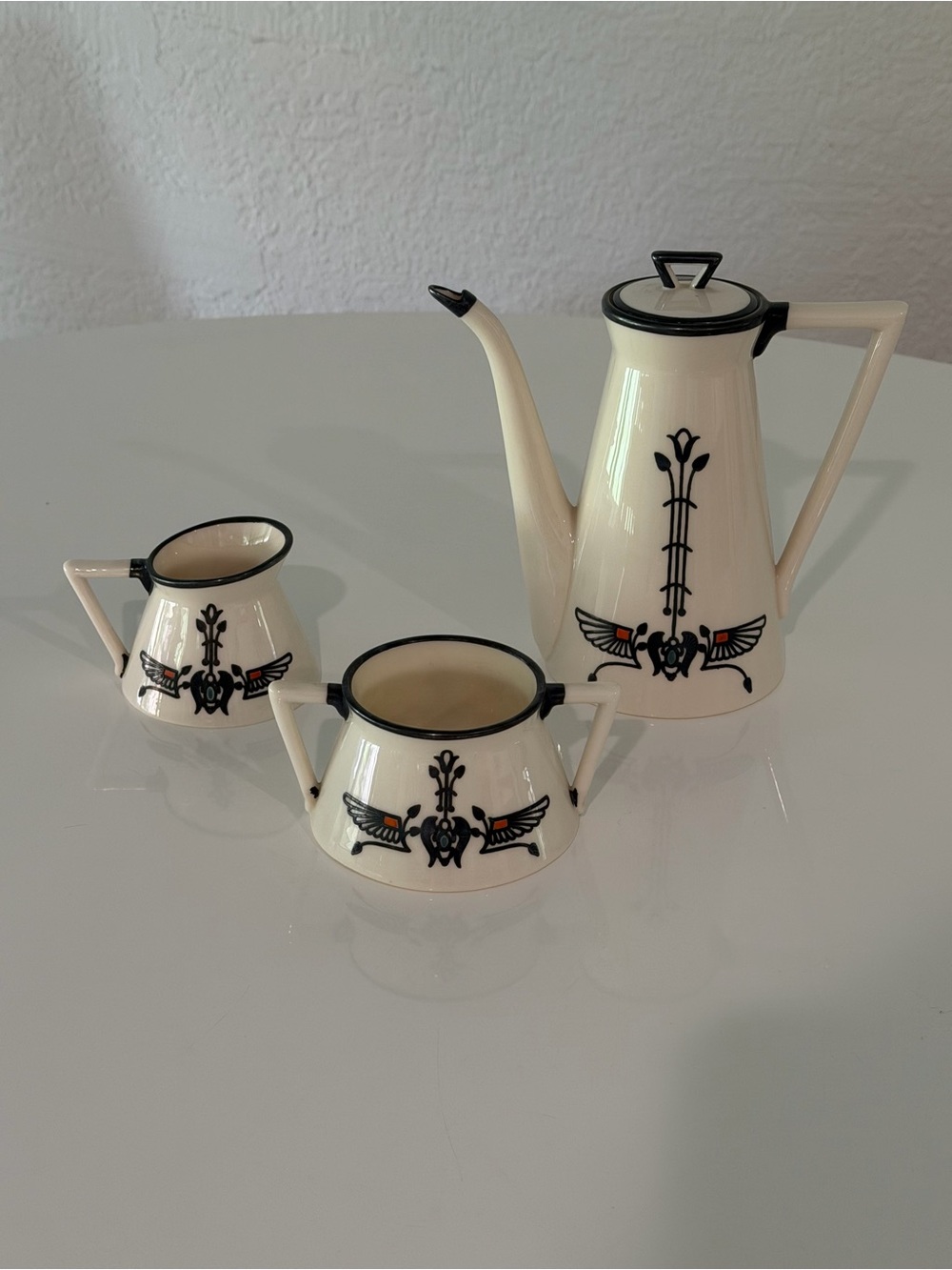 Lenox Belleek Painter’s Palette Art Deco MCM Coffee/Tea Set